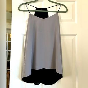 Spaghetti strap black:gray reversible tank